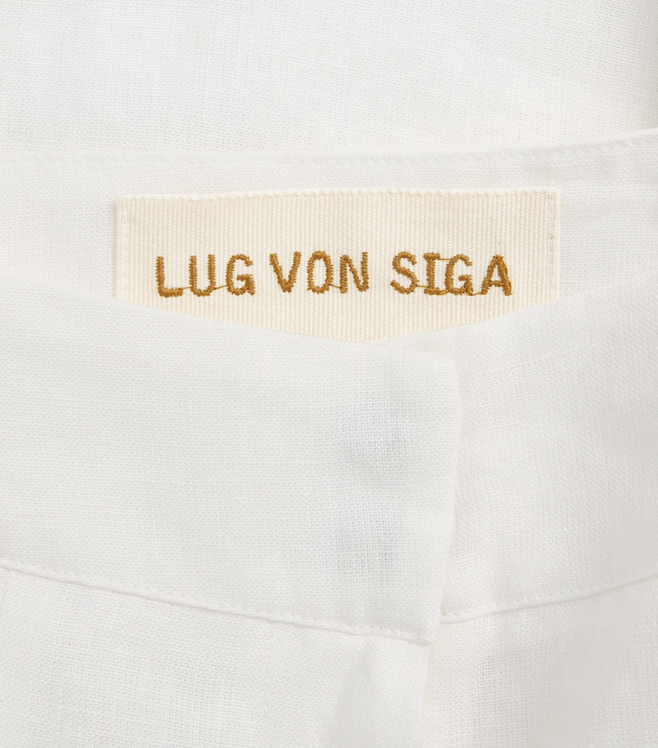 LUG VON SIGA Womens Linen Maria Wide-Leg Trousers Offwhite Image 6