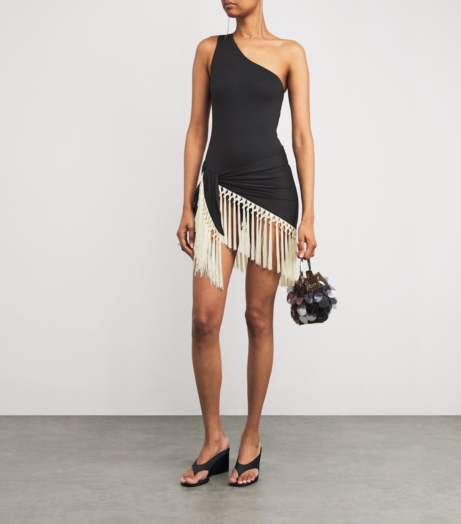 Pareo-Detail Yacare Swimsuit BLACK Image 2