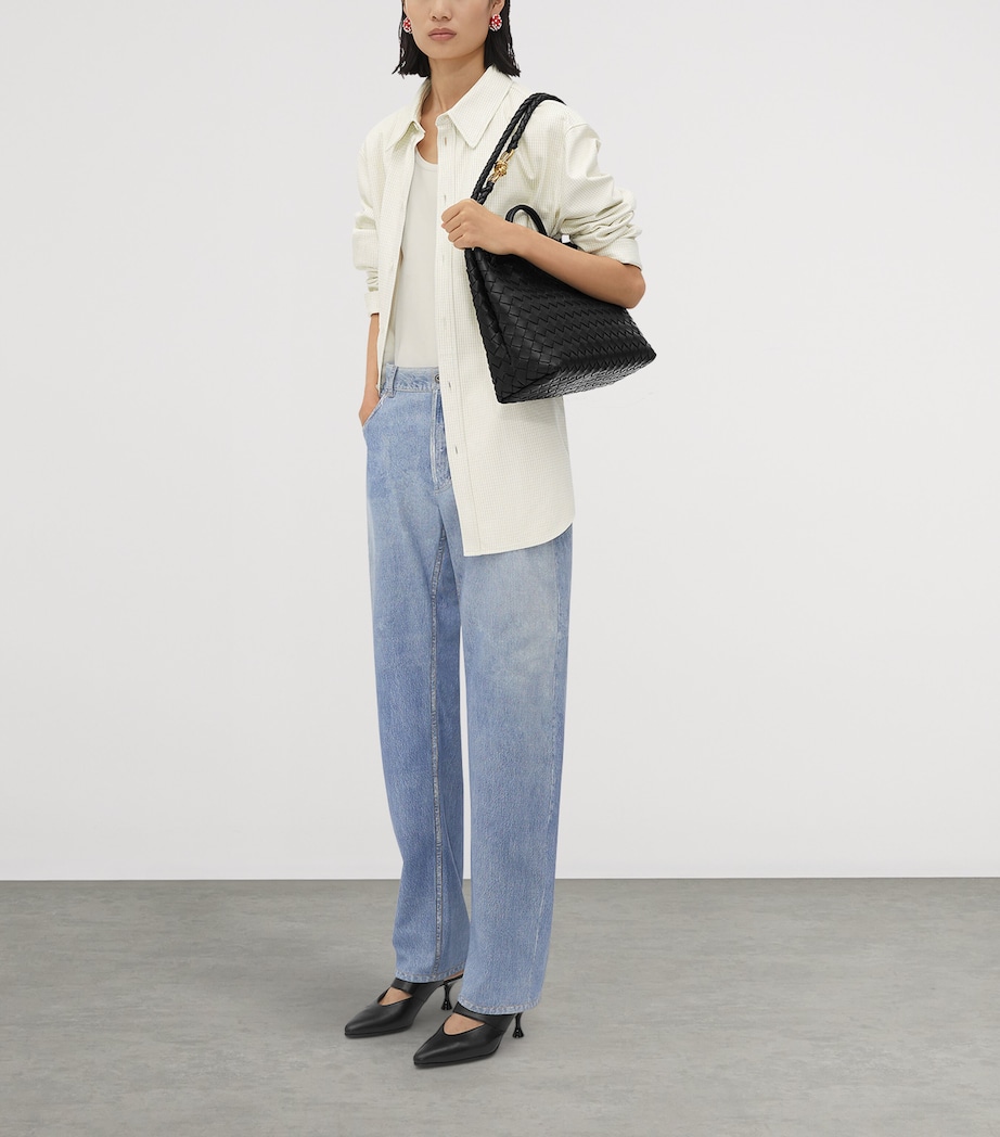 Leather Andiamo Top-Handle Bag BLACK-M BRASS-BLACK Image 4