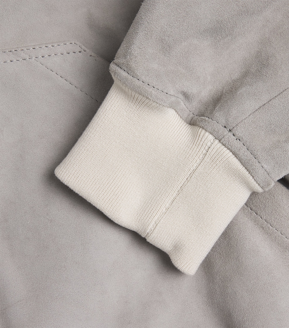 Suede Giubbino Capuccio Jacket BLU Image 5