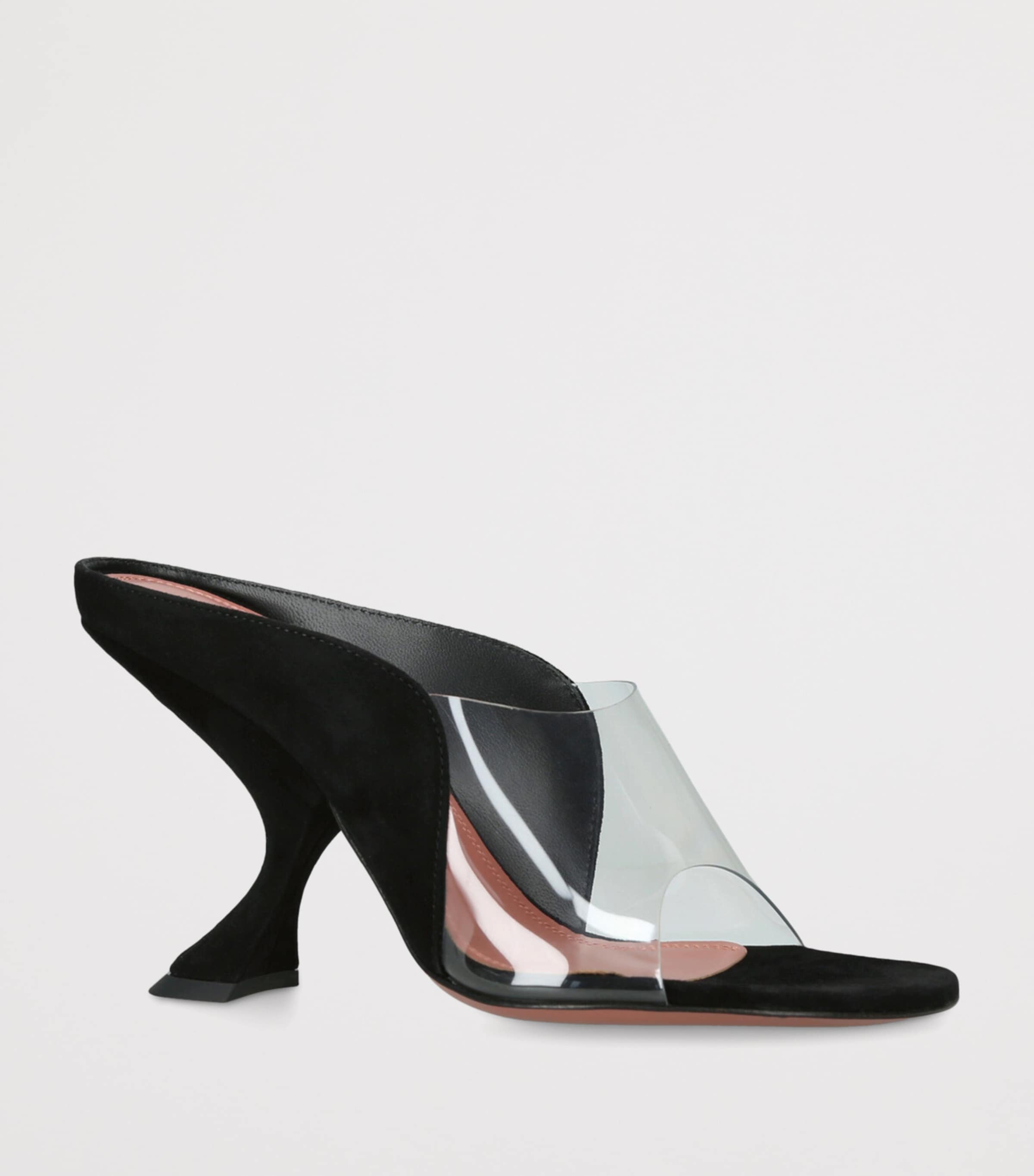 Amina Muaddi Suede PVC Mackenzie Mules 90 Blk/other Image 3