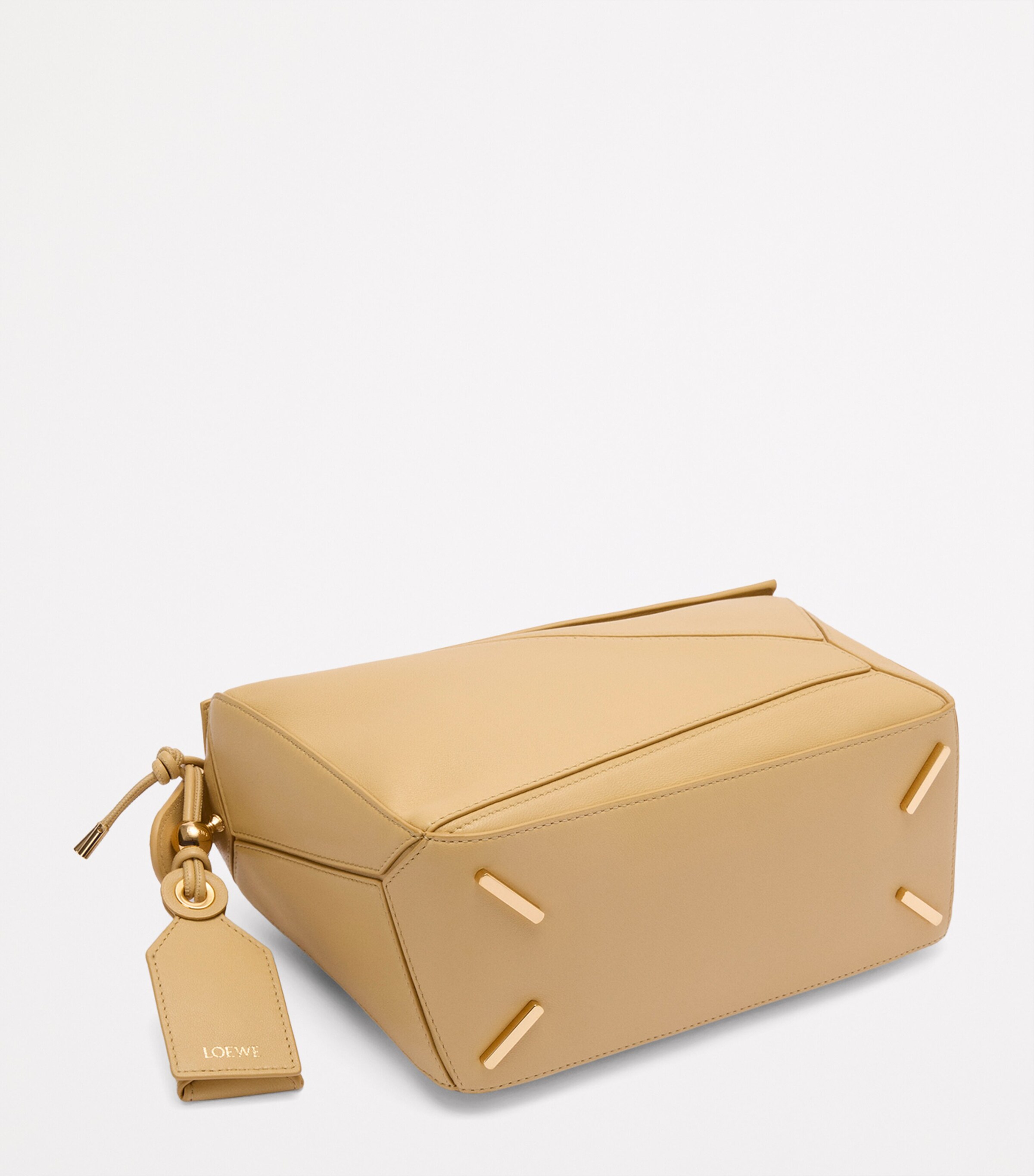 Small Leather Featherlight Puzzle Top-Handle Bag YELLOW Image 7