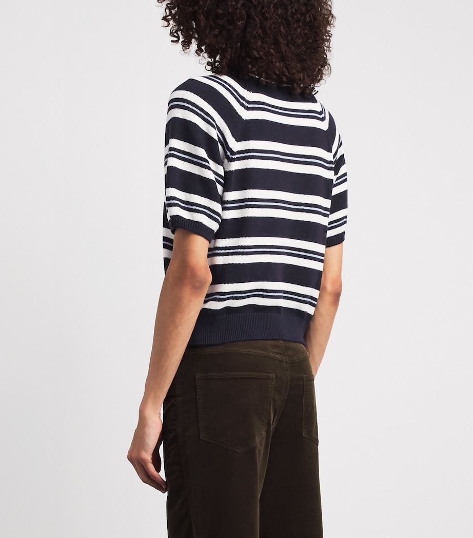 PAIGE Womens Stripe Birch Polo Top Navy Multi Image 5