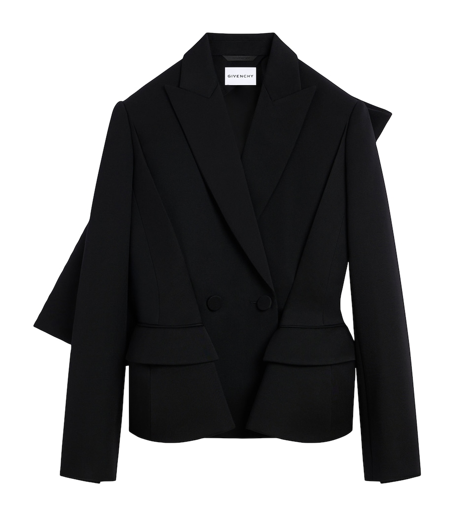 Givenchy Womens Wool Bow Slashed Blazer Image 1