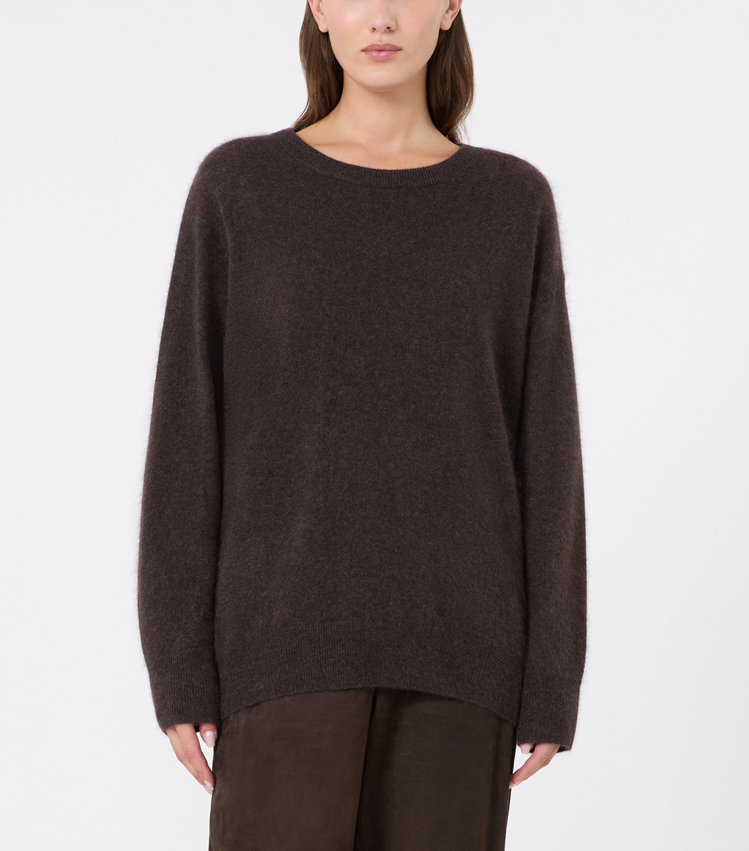 Max Mara Womens Cashmere Round-Neck Sweater Brown Image 3