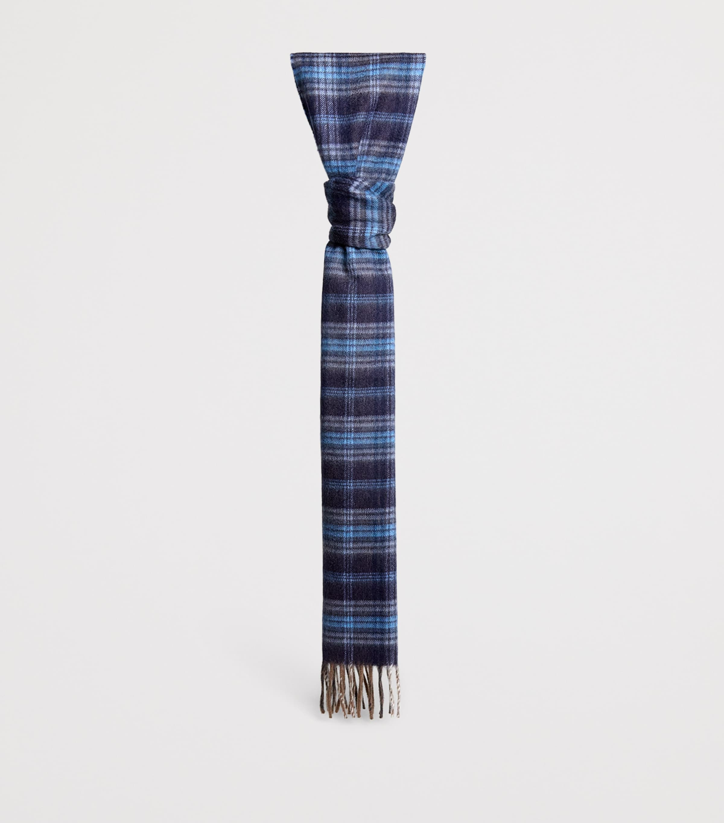 Cashmere Tartan Scarf NAVY Image 3