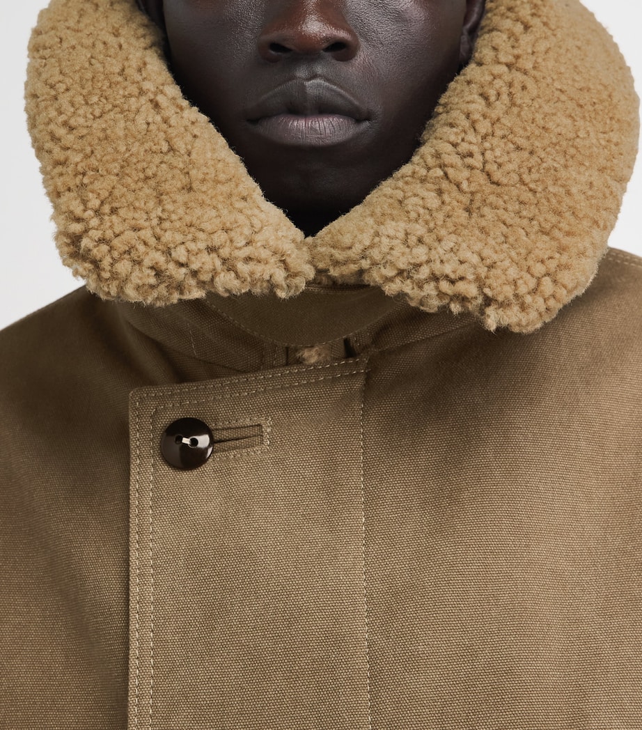 Lemaire Mens Shearling Winter Parka Sisal Image 3