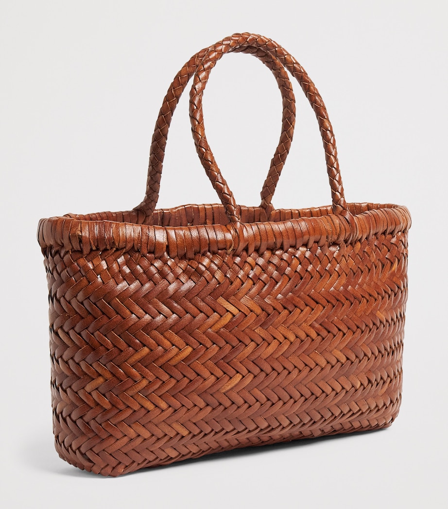 Mini Leather Flat Gora Tote Bag TAN Image 3