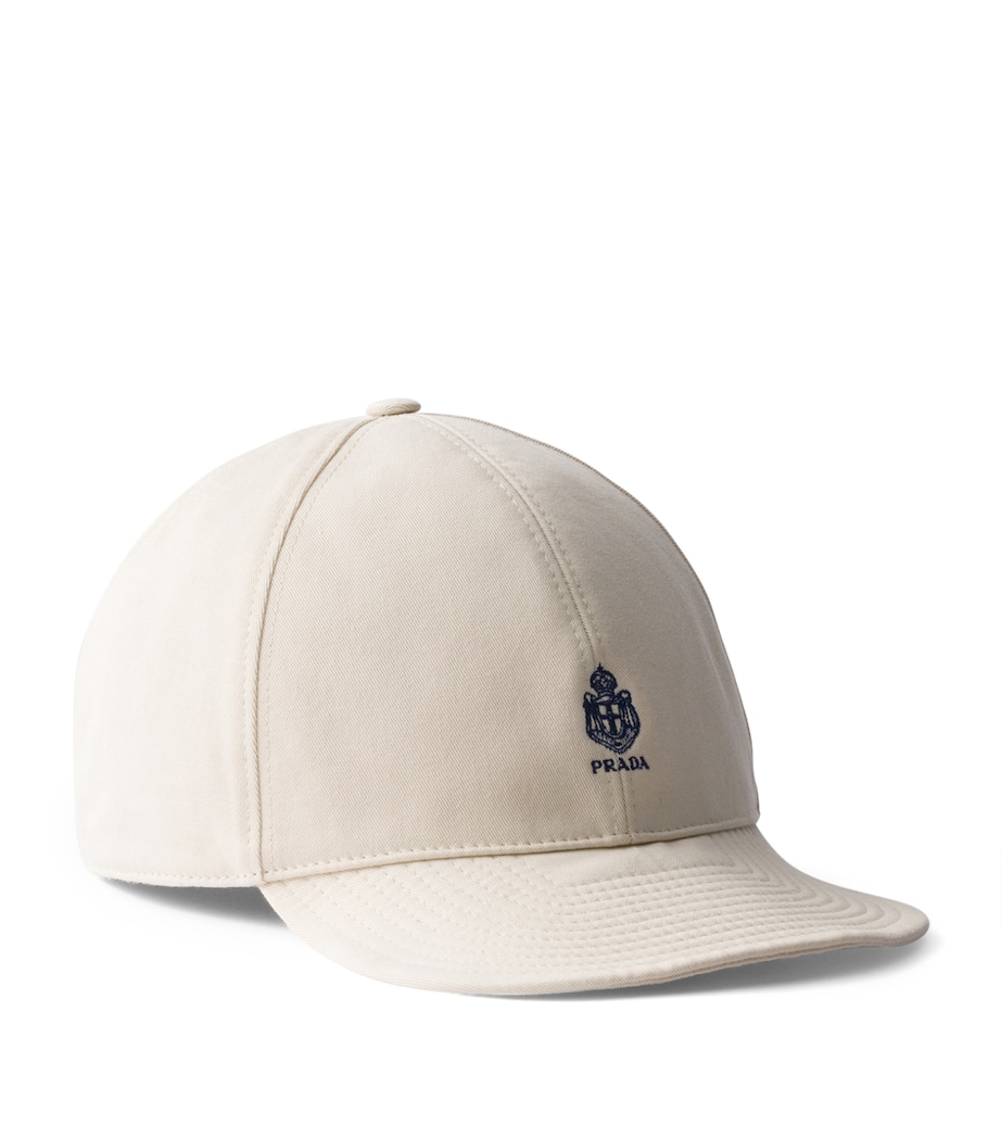 Prada Cotton Old Gabardine Baseball Cap Neutral Image 1