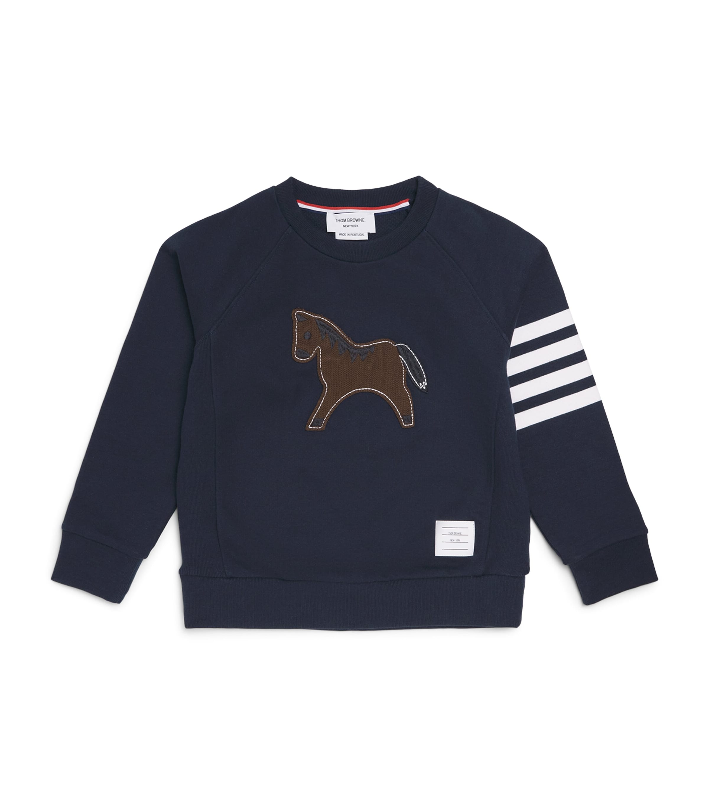 Thom Browne Kids Cotton Horse Sweatshirt (2-12 Years) Navy Image 1