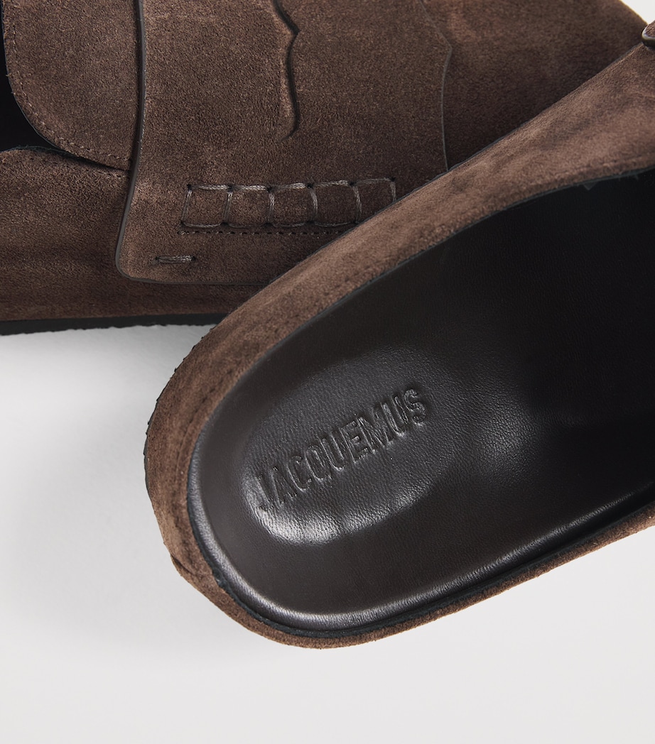 Suede Mule Loafers 880-DARK BROWN Image 7