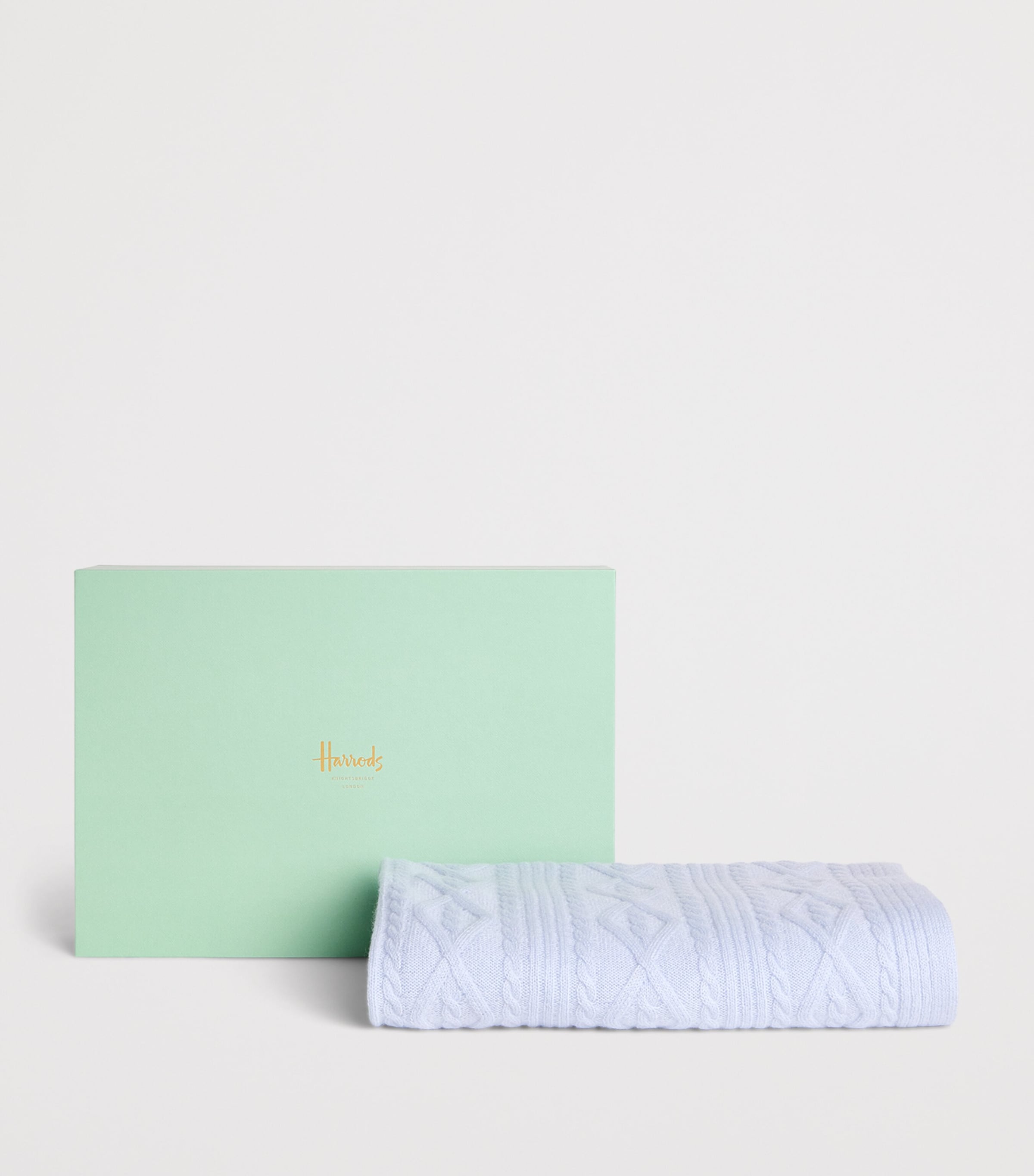 Harrods Cashmere Shawl Blue Image 2