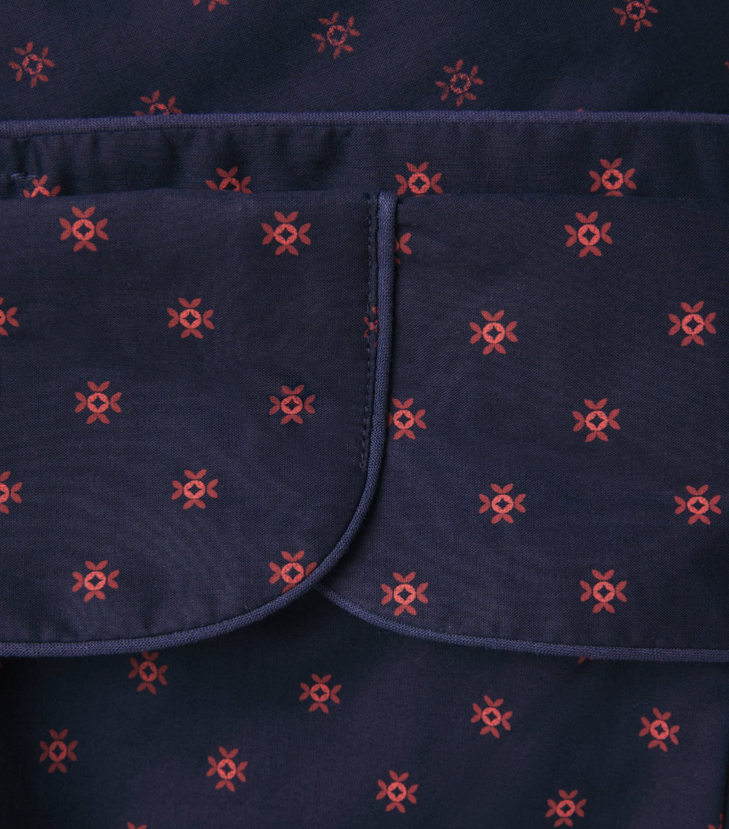 Derek Rose Mens Printed Nelson Robe Nav Image 6