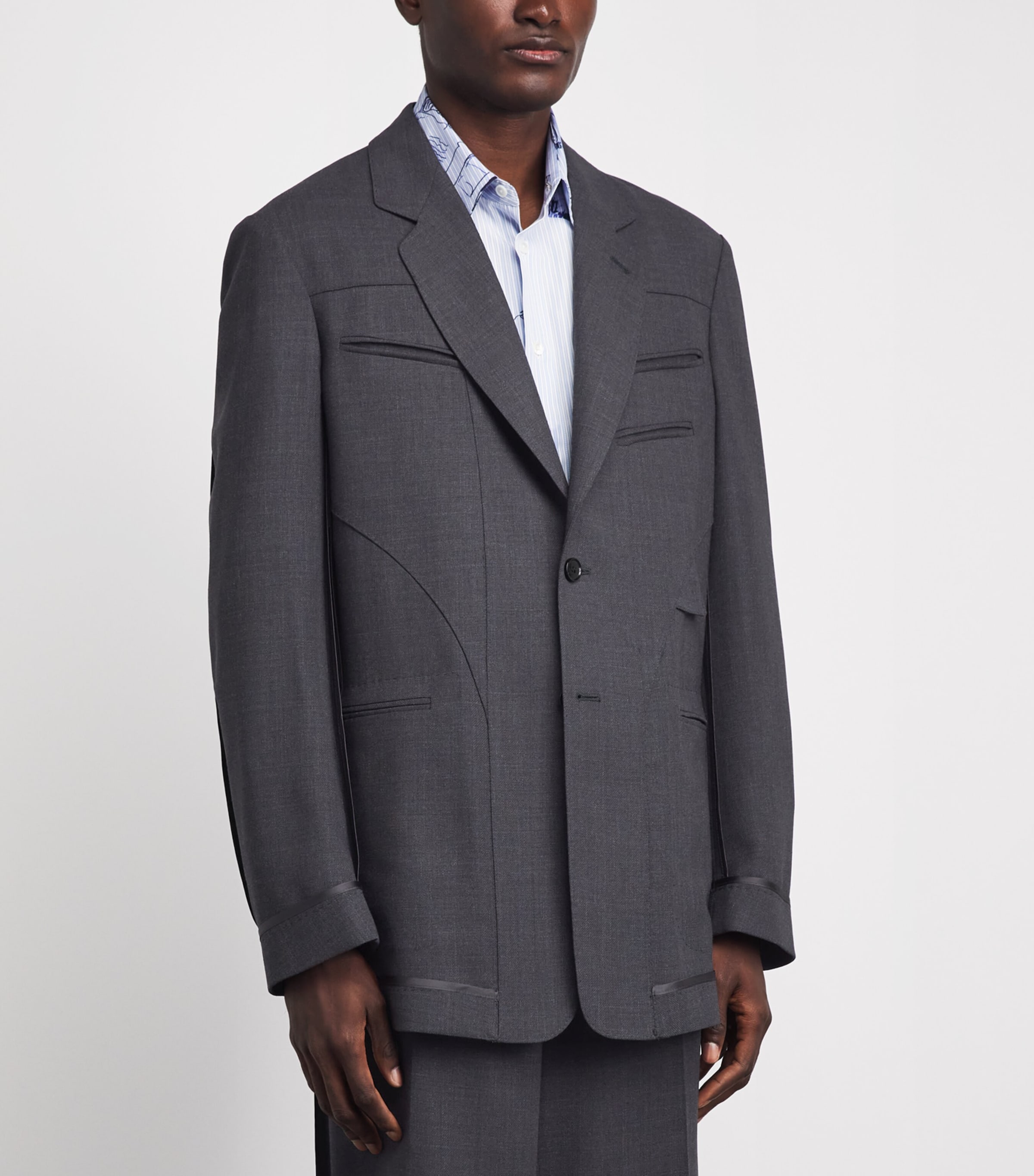 Paul Smith Mens Wool Inside-Out Blazer Melange Image 4