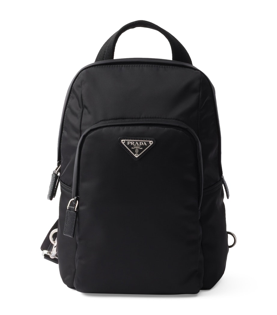 Re-Nylon and Saffiano Leather Backpack F0002 Image 1