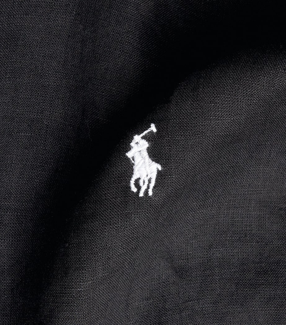 Polo Ralph Lauren Mens Linen Custom-Fit Polo Pony Shirt Polo Black Image 6