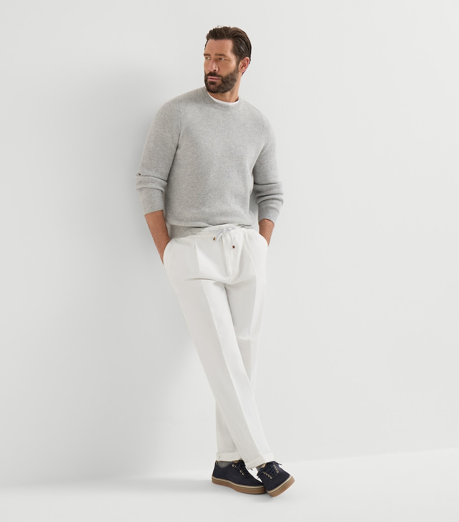 Brunello Cucinelli Mens Cotton Gabardine Drawstring Trousers Image 2