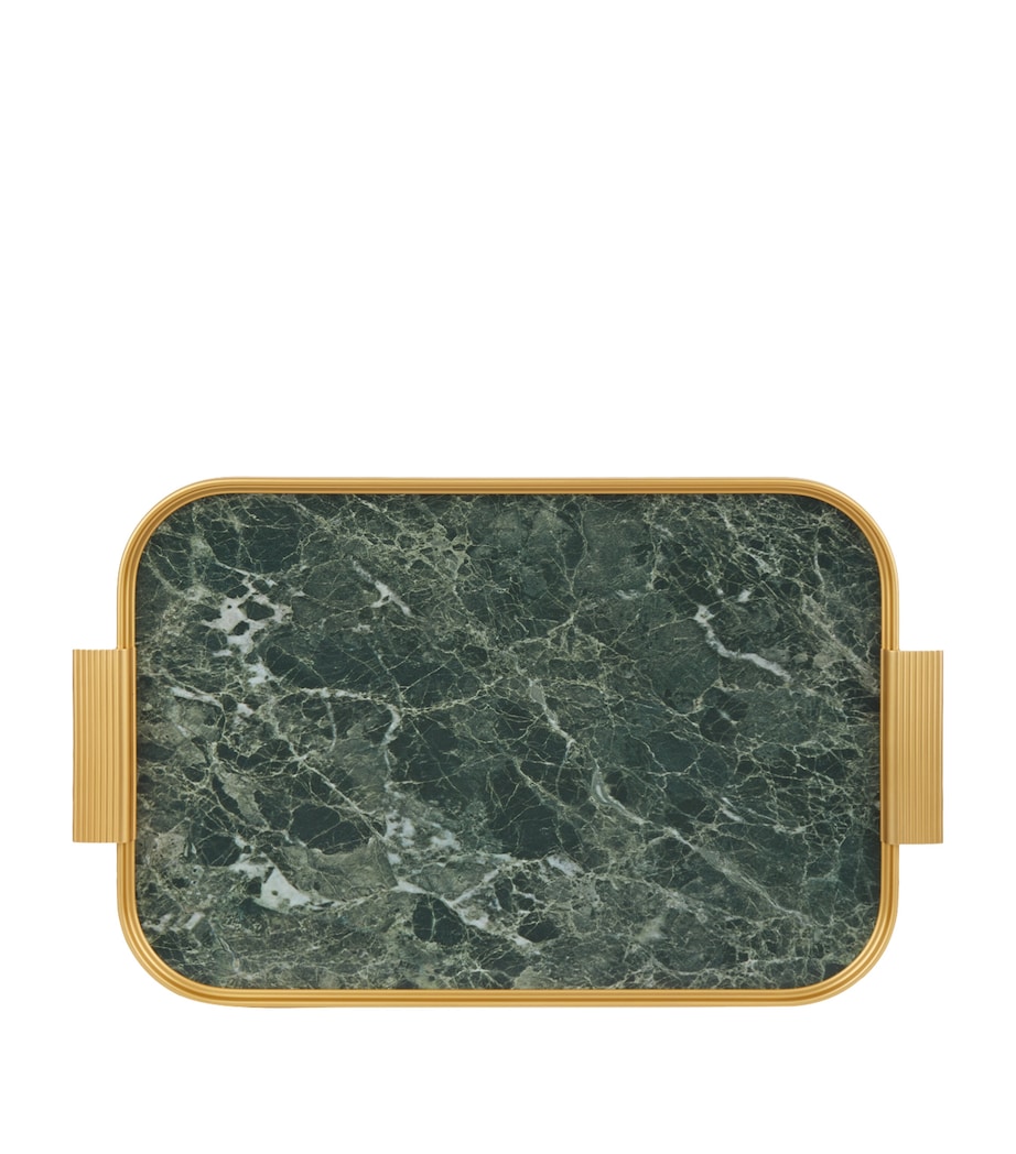 Marble Ribbed Tray (40cm) GOLD W/ONYX MARBLE Image 2
