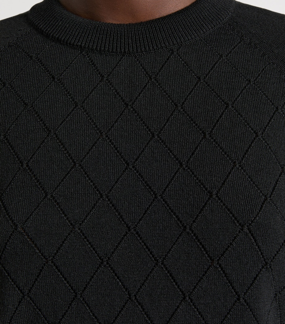 Balmain Womens Merino Wool Button-Detail Sweater Noir Image 5