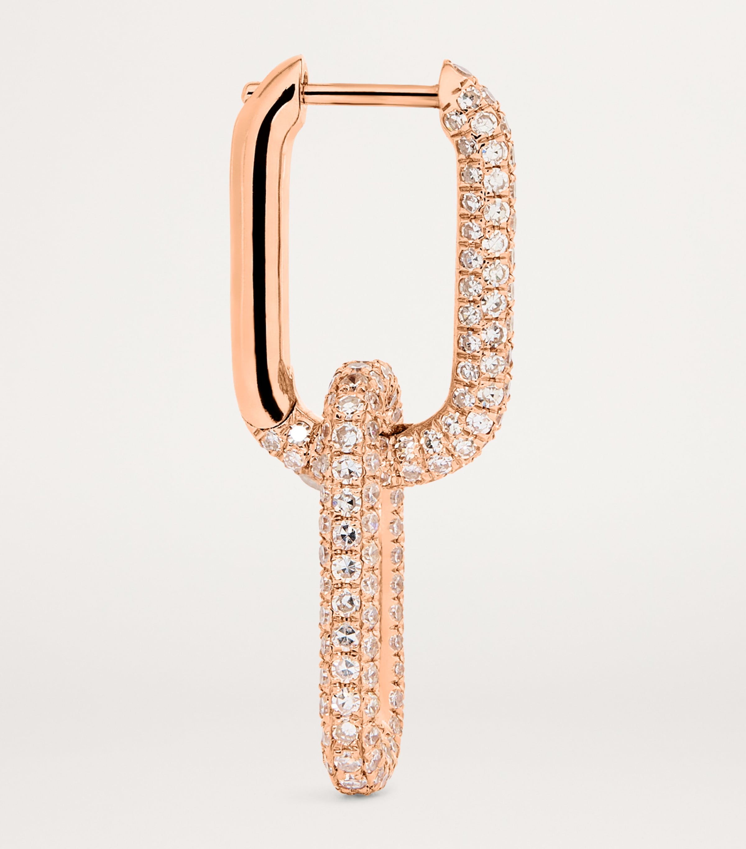 Rose Gold and Diamond Pavé Link Earrings ROSE GOLD Image 3