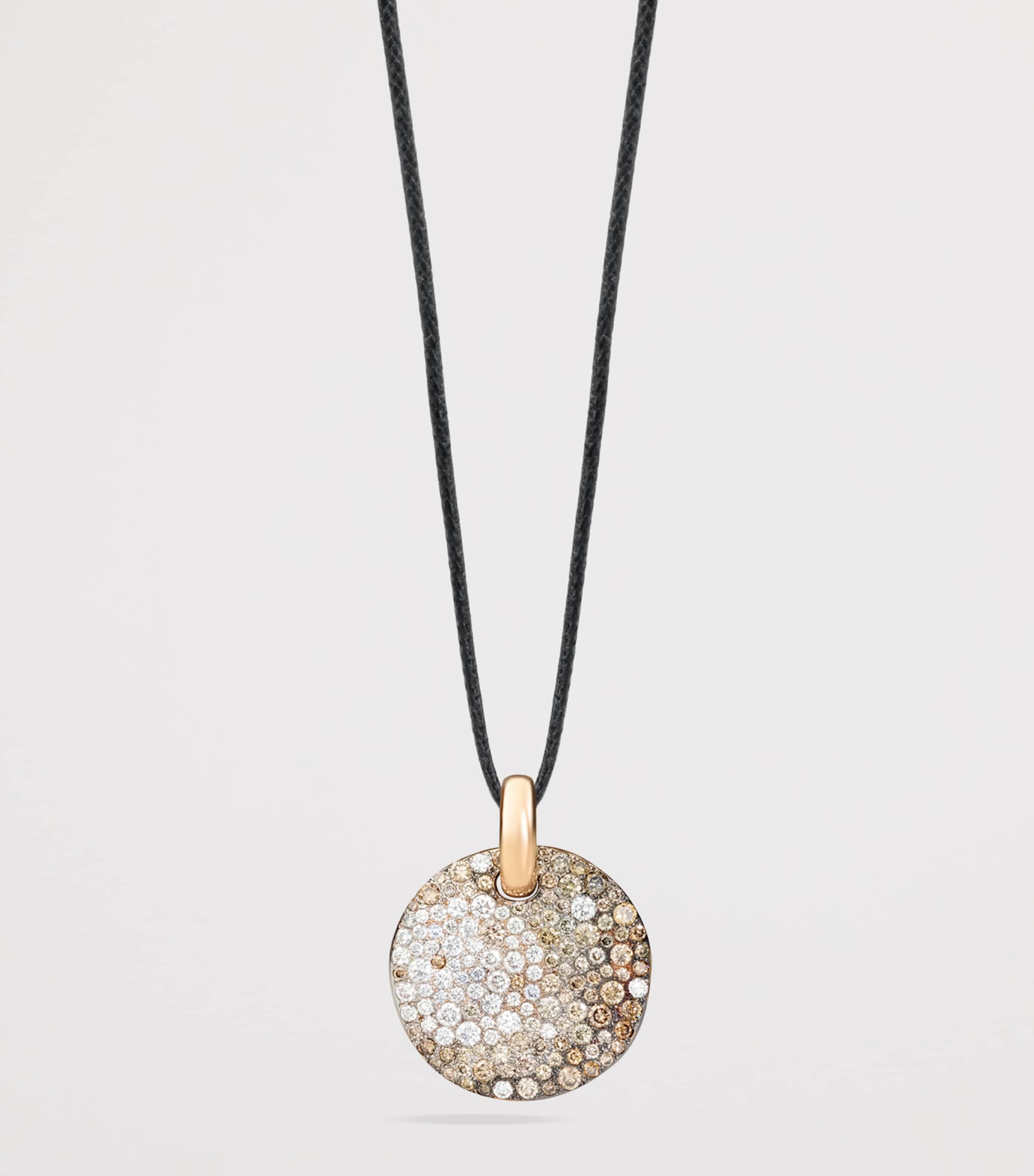 Pomellato Rose Gold and Mixed Diamond Sabbia Pendant Image 2