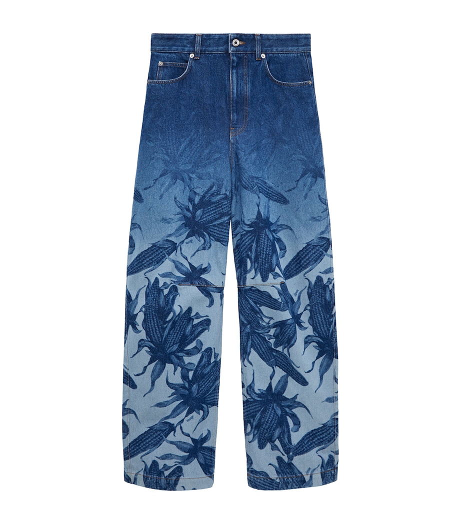 LOEWE Womens x Paula’s Ibiza Anagram Barrel Jeans Denim Blue Image 1