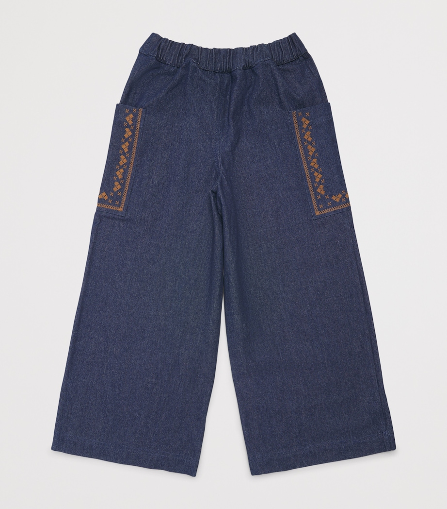 Bonton Cotton Chambray Trousers (2-14 Years) Chambray Image 2