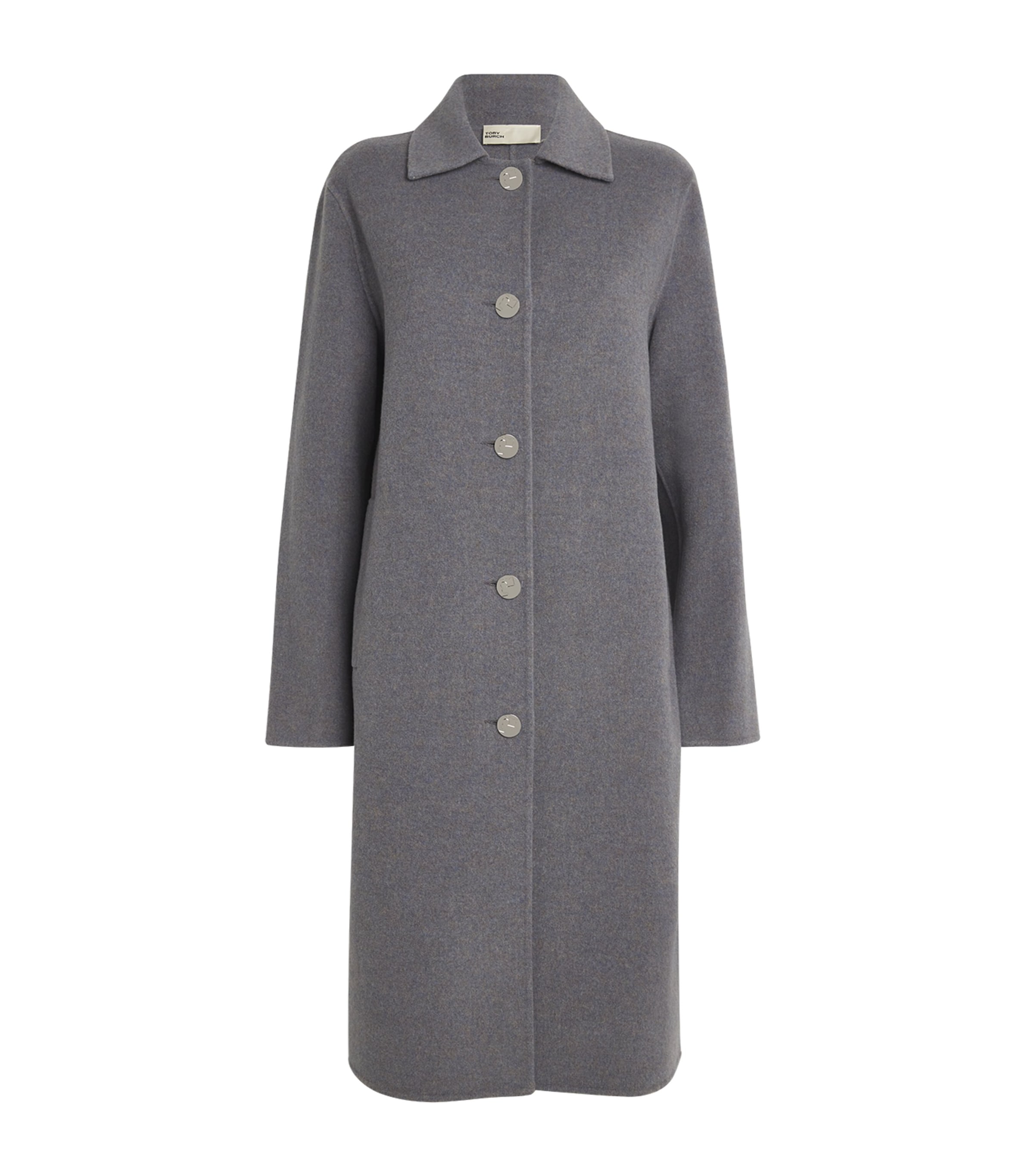 Shop Tory Burch Wool Flecked Coat In Grey