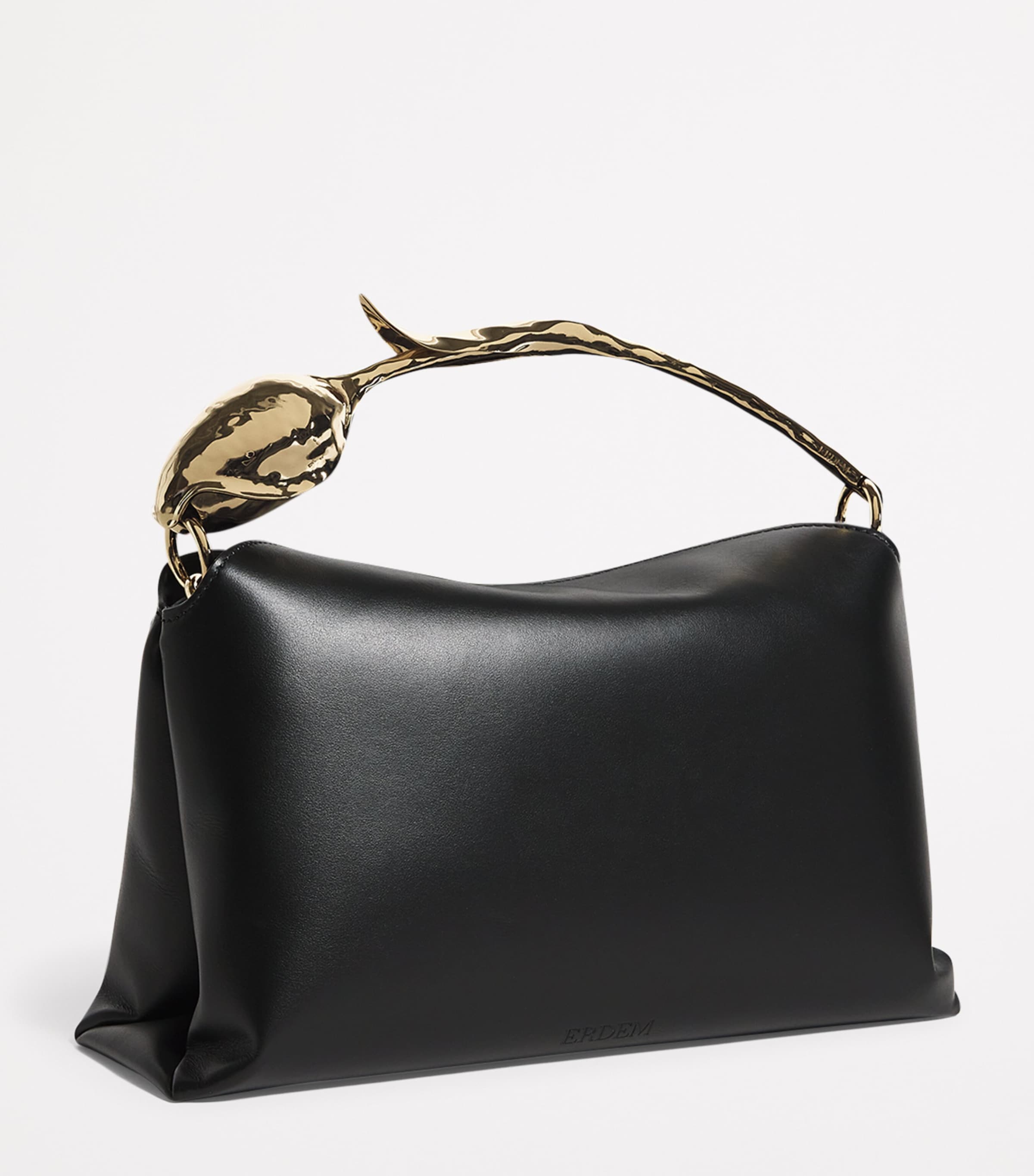 Erdem Leather Bloom Top-Handle Bag Black Image 3