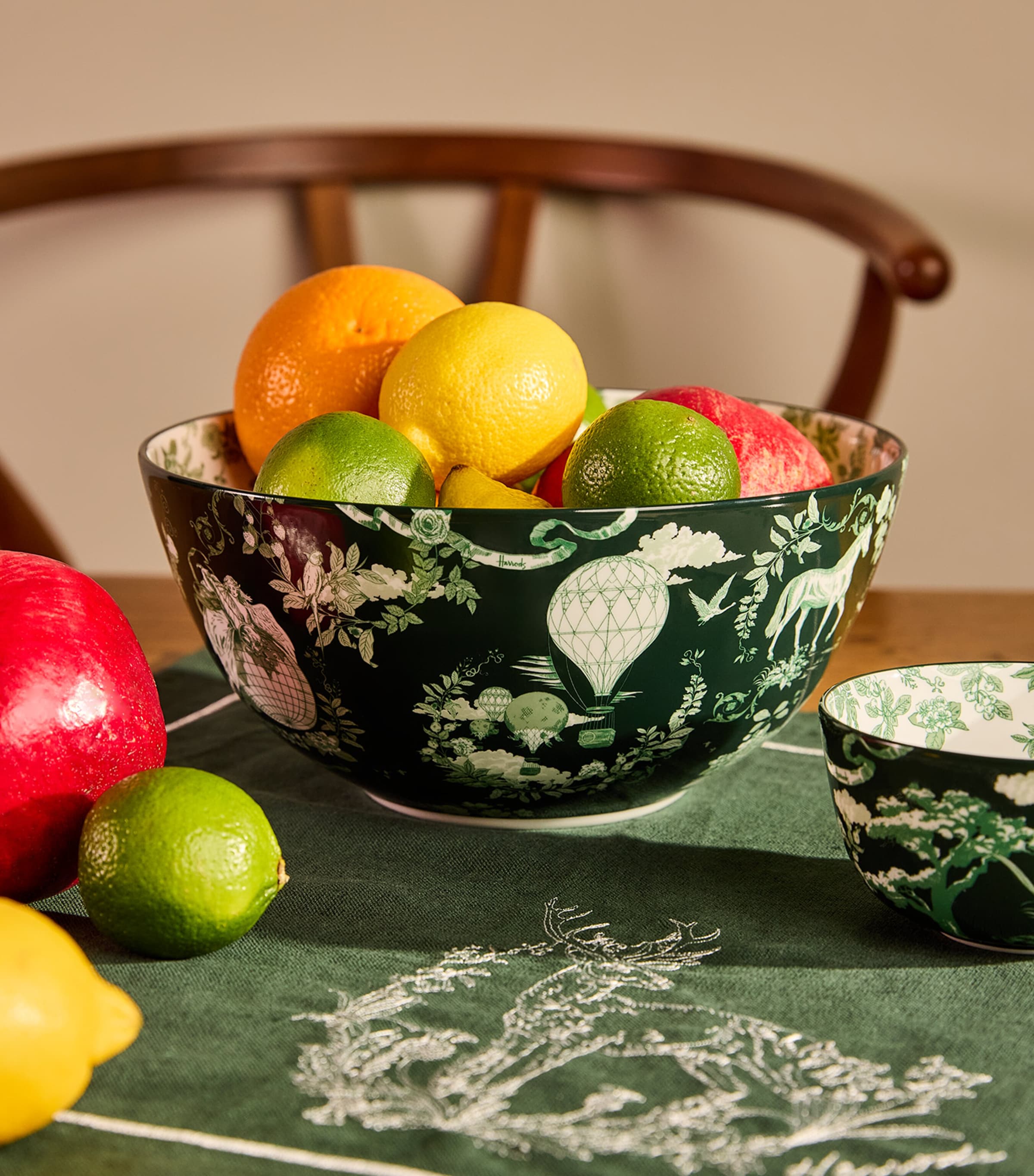 Fine Bone China Toile Bowl (22.5cm) GREEN Image 4