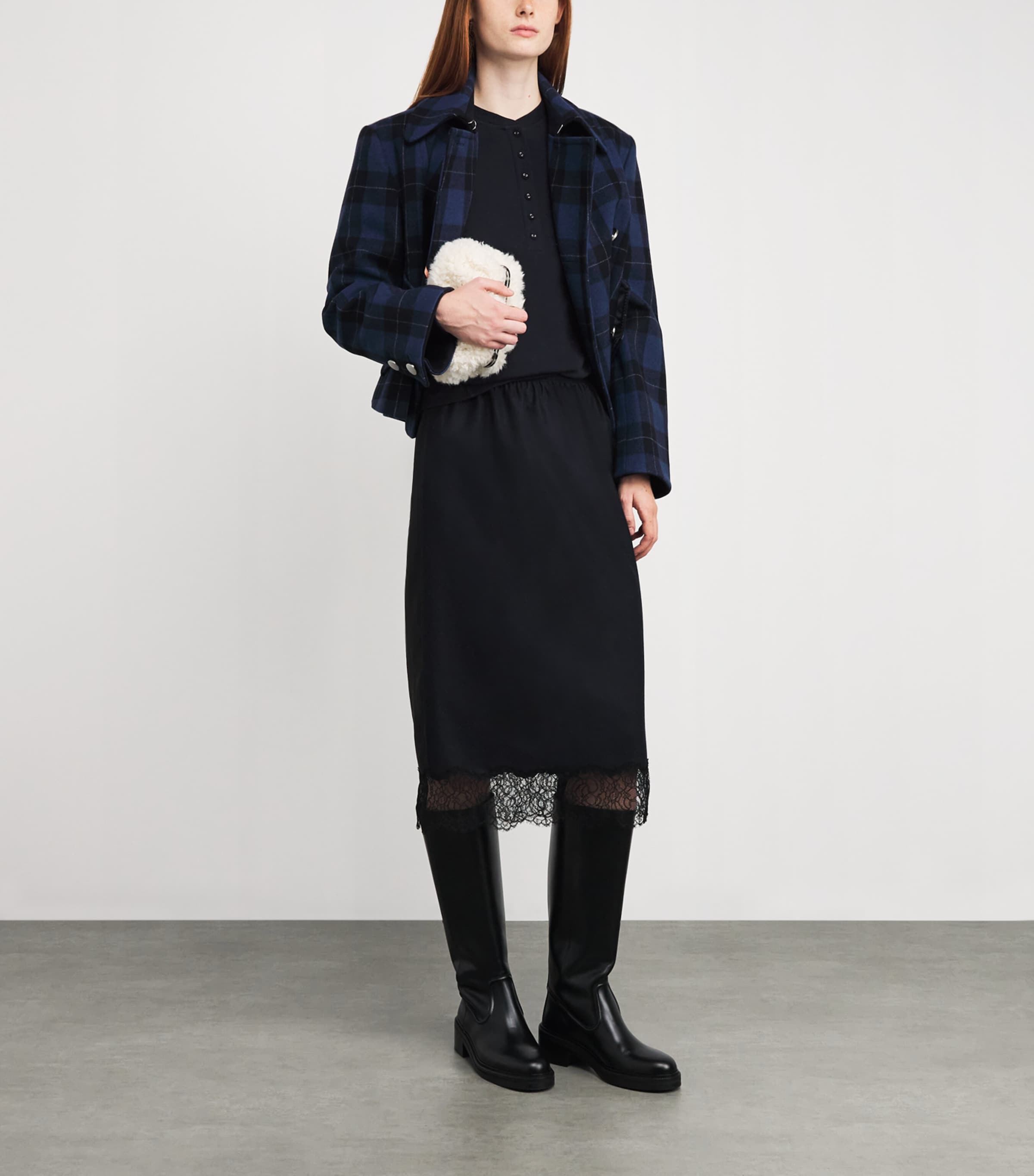 Long-Sleeve Henley Top NAVY Image 2