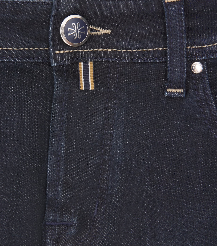 Jacob Cohën Mens Pony Hair-Patch Nick Slim Jeans Dark Blue Image 6