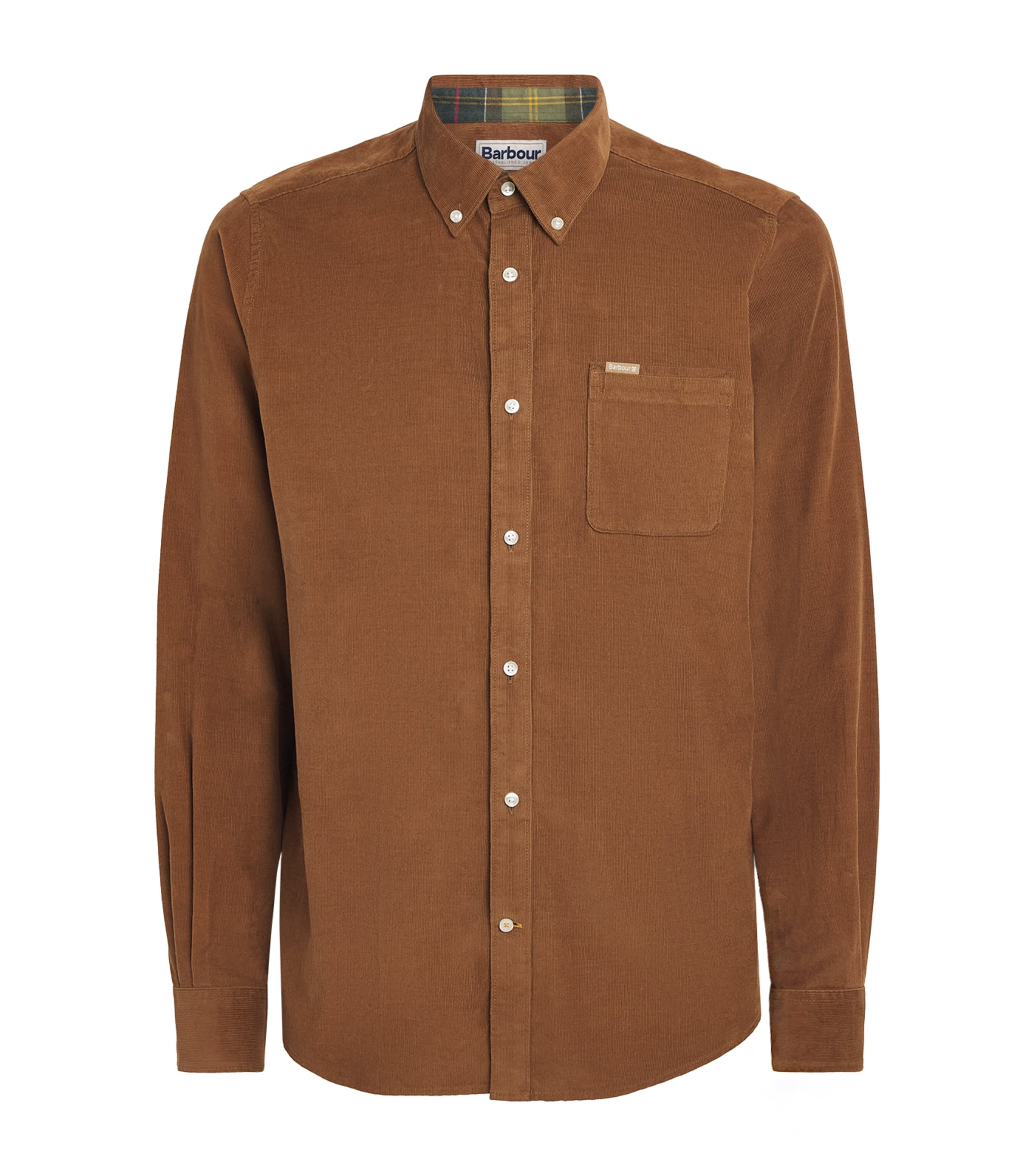 Barbour Mens Cotton Ramsey Tailored Shirt Sandstone Image 1