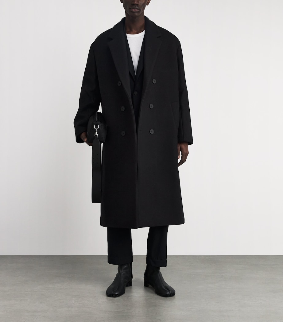 Studio Nicholson Mens Wool-Blend Double-Breasted Diall Overcoat Black Image 2
