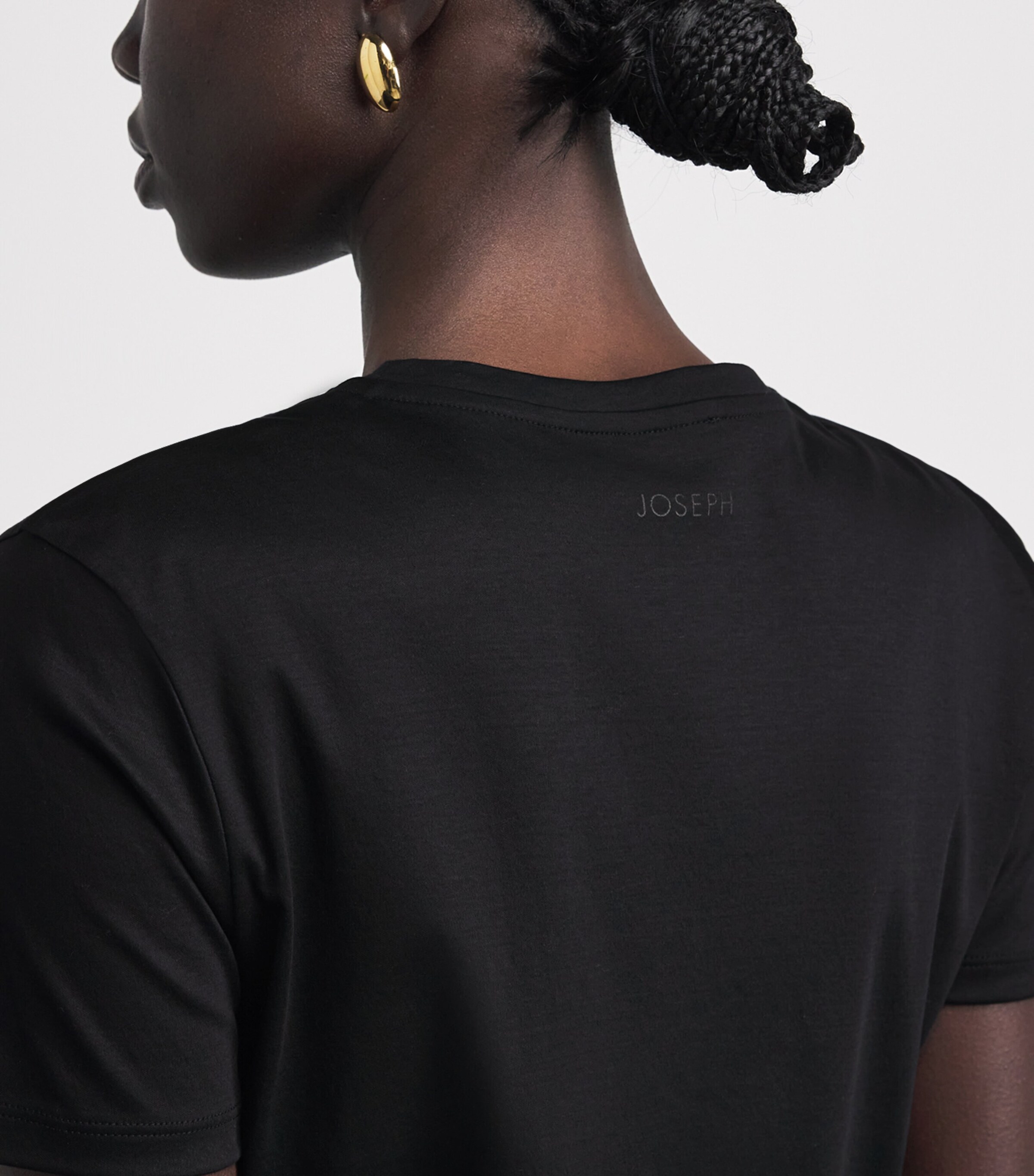 Joseph Womens Organic Cotton Livia T-Shirt Black Image 3