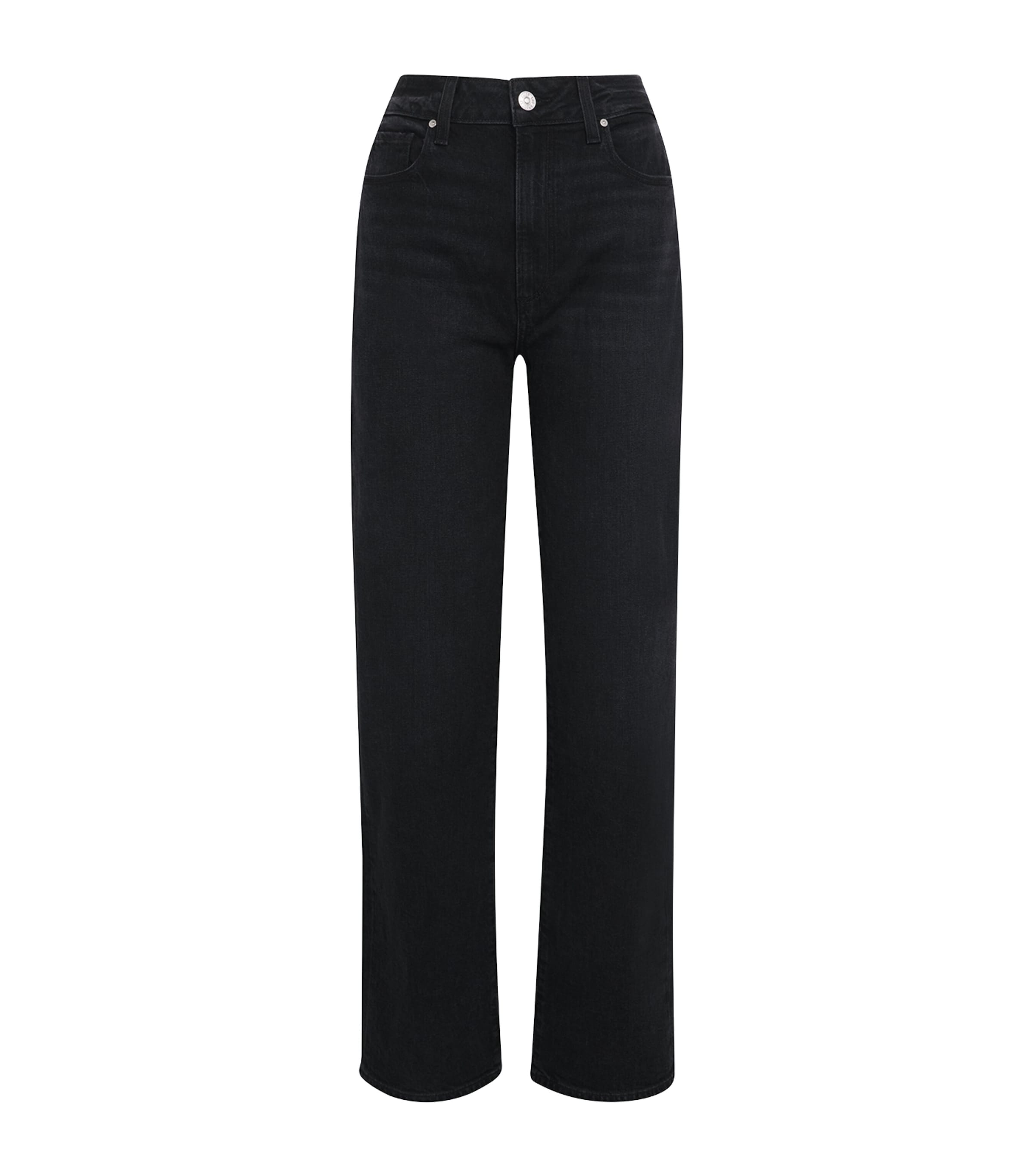 Paige Stevie High Waist Ankle Straight Leg Jeans In Black