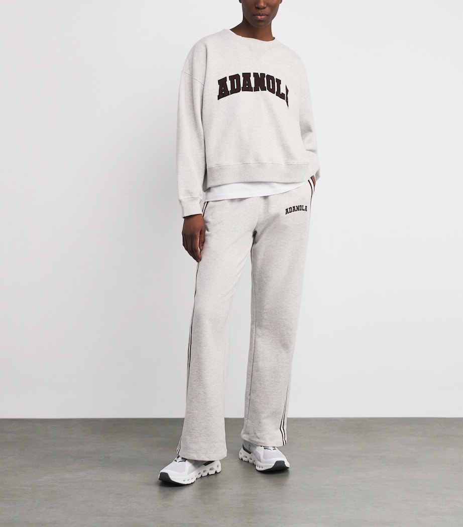 Organic Cotton-Blend Varsity Sweatpants LGM/DK CHERRY Image 2