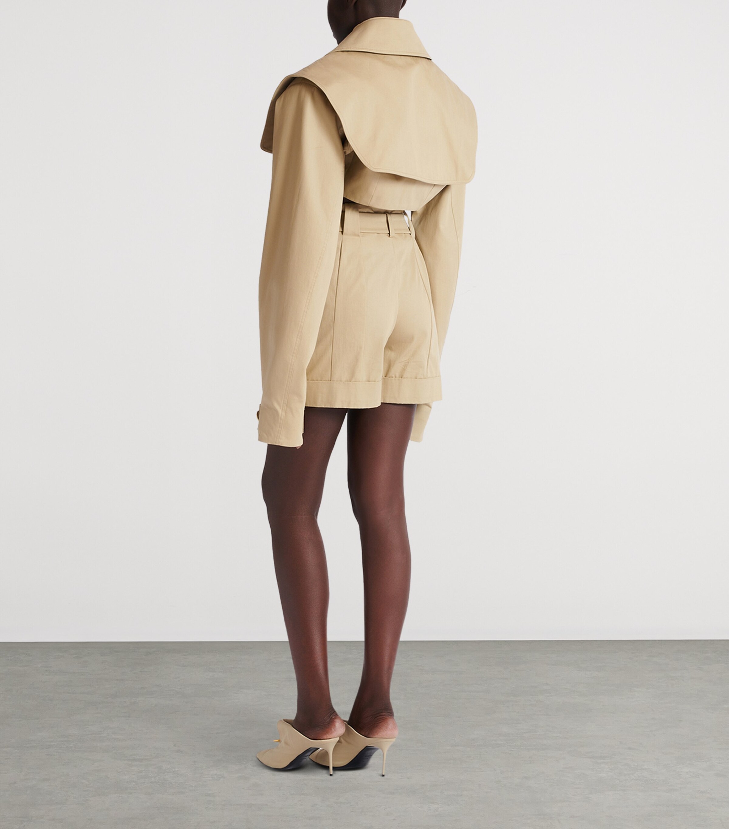 Cotton Cropped Jacket 0AN SABLE Image 7