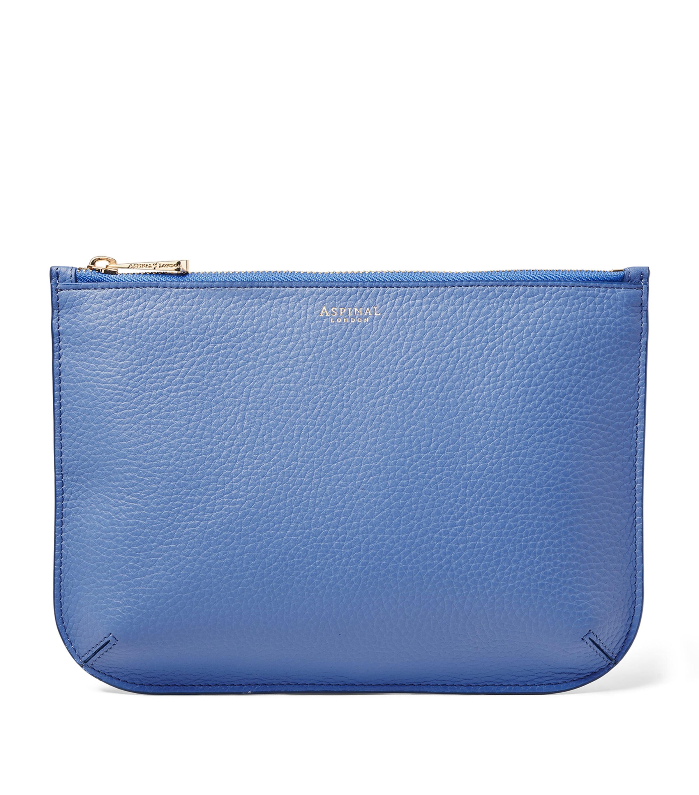 Aspinal Of London Large Leather Ella Pouch In Blue