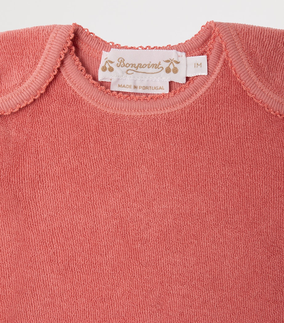 Bonpoint Organic Cotton Top and Trousers Set (1-18 Months) Rose Fard Image 3