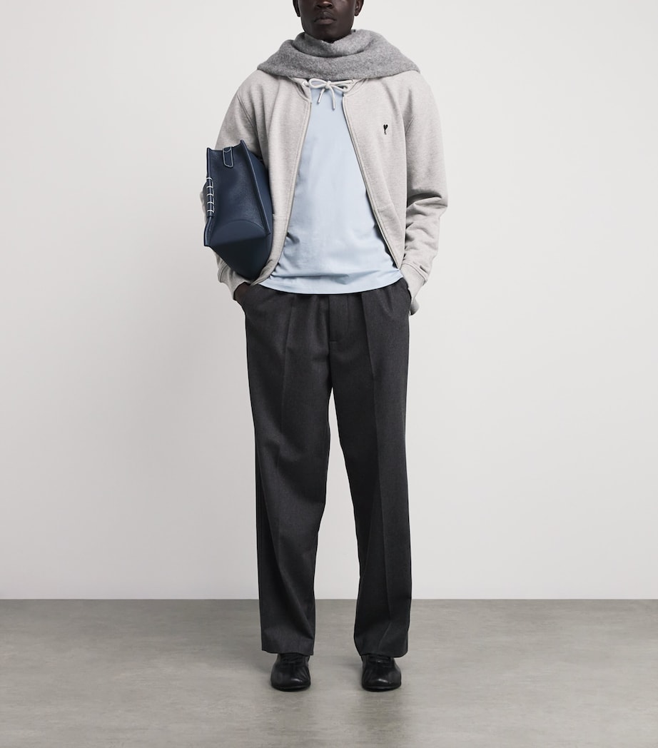 Organic Cotton Ami de Coeur Zip-Up Hoodie 0951 - GRIS CENDRE CHINE Image 2