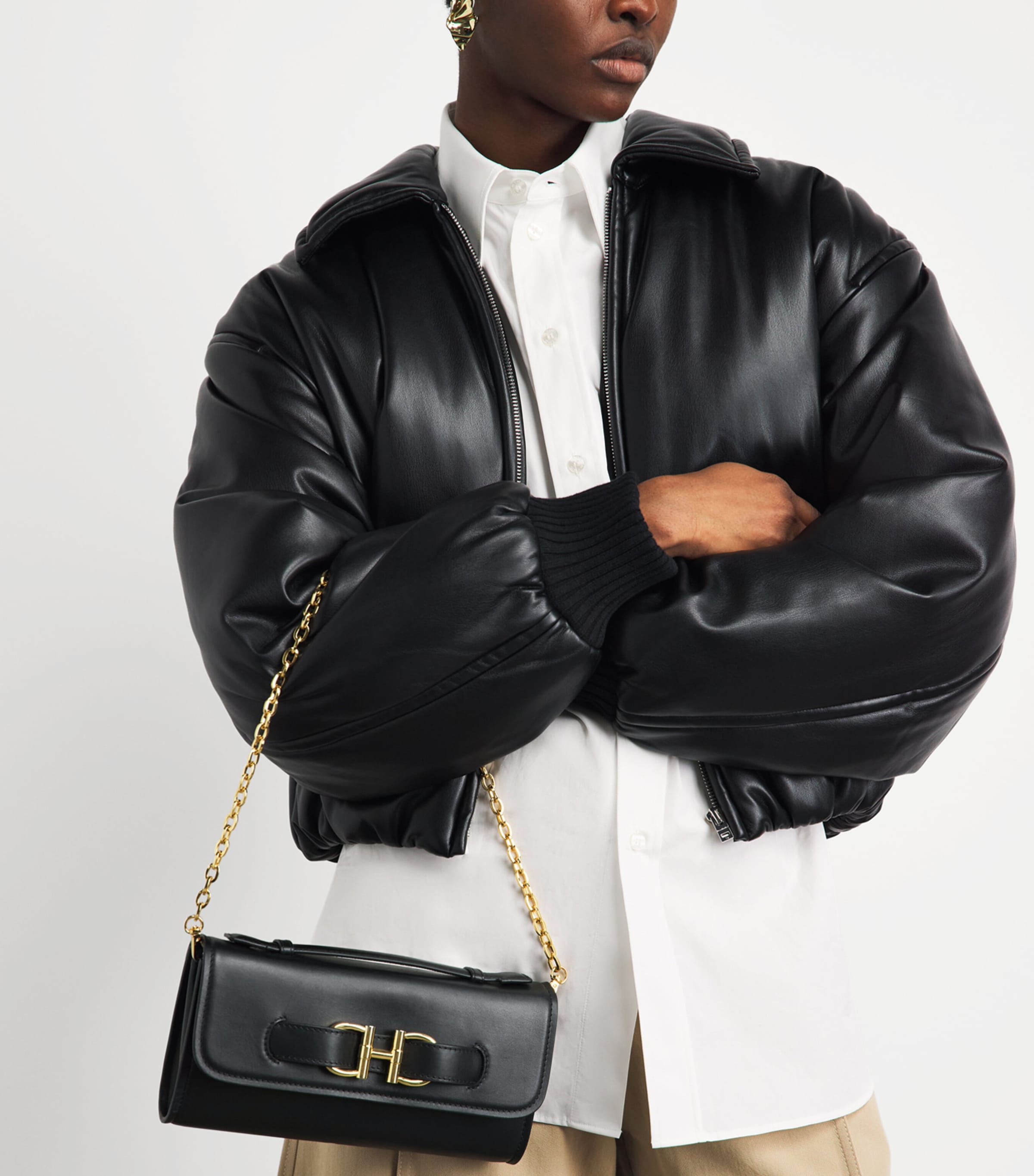 Harrods Leather Snaffle East West Purse Black Image 4