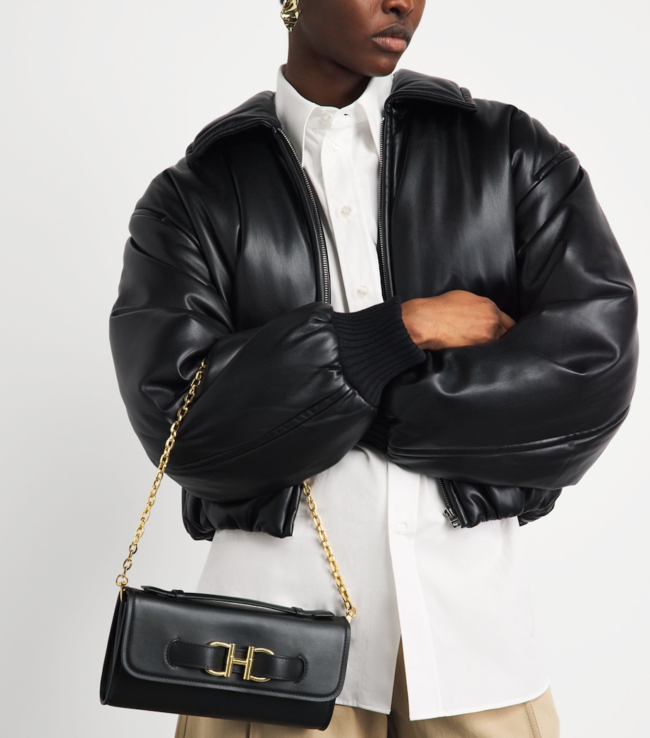 Harrods Leather Snaffle East West Purse Black Image 4