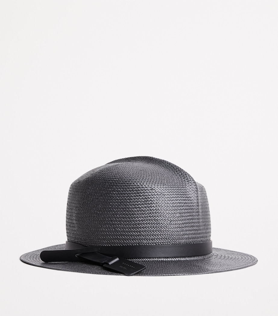 Weekend Max Mara Leather-Band Fedora Hat Black Image 2