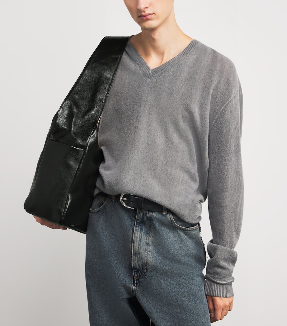 Leather Brick Bag DEEP BLACK LEATHER Image 2