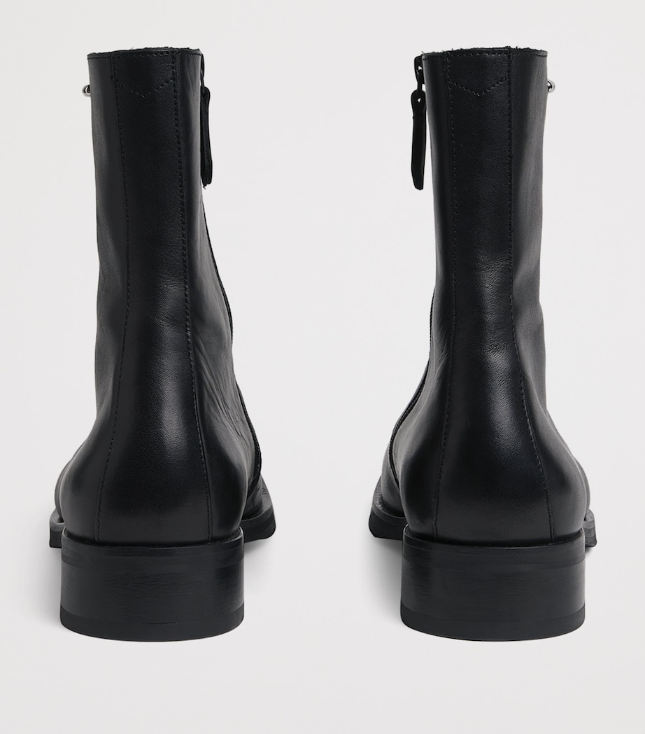 Leather Camion Ankle Boots BLACK Image 4