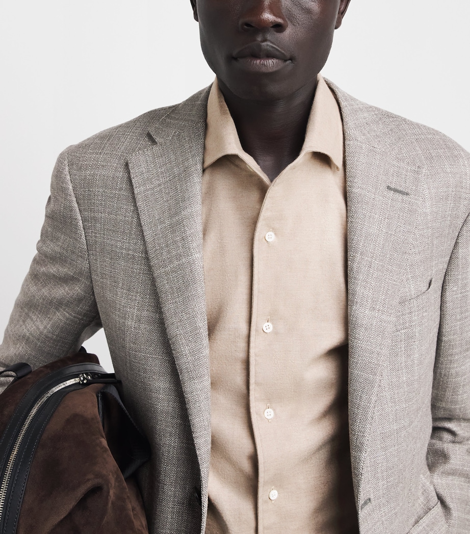 Corneliani Mens Cotton-Cashmere Shirt Natural / Beige Image 3