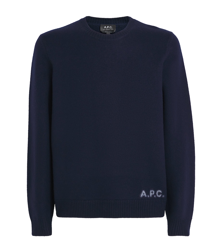 Merino Wool Edward Logo Sweater IAK DARK NAVY Image 1