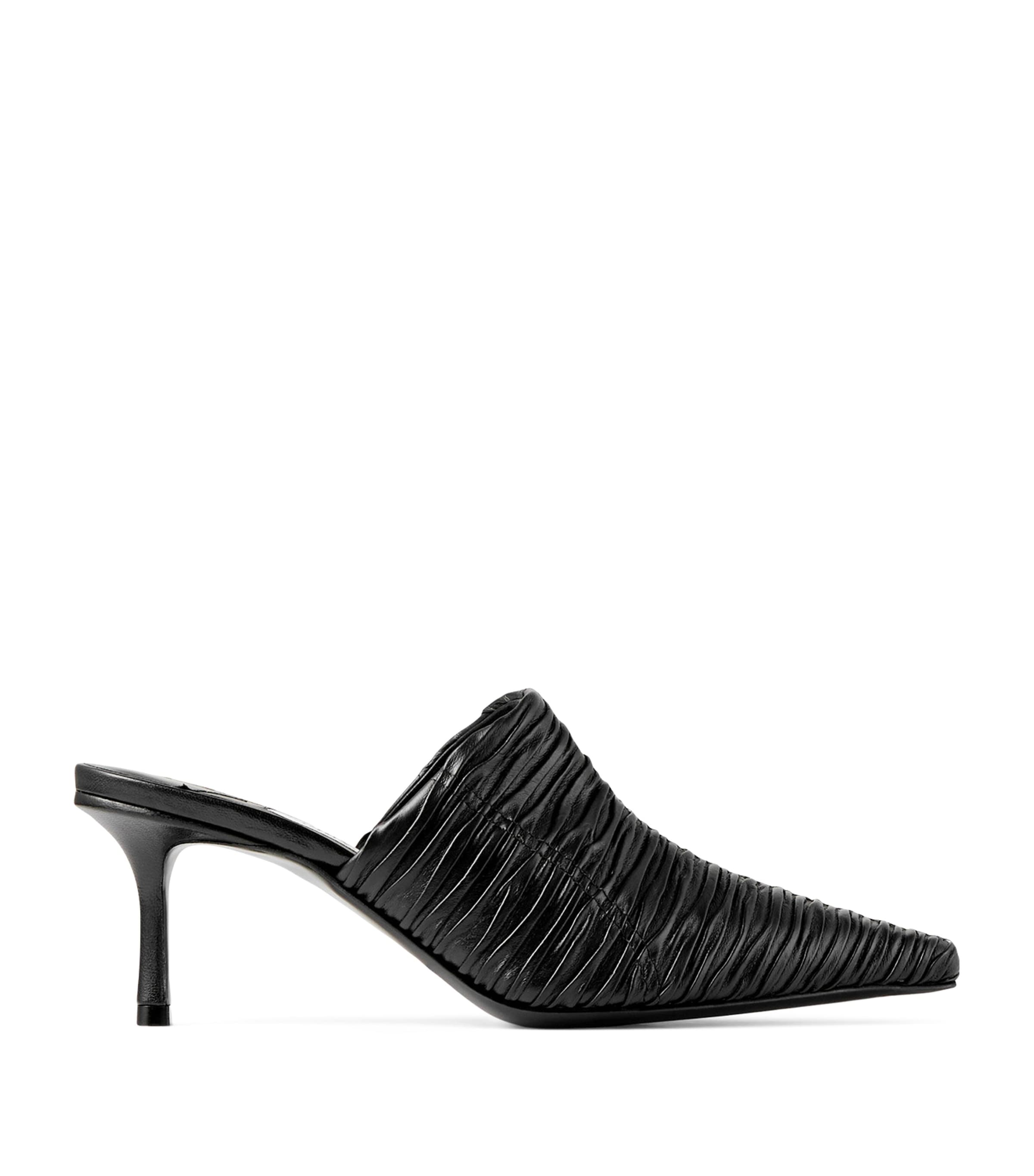 Jimmy Choo Draped Pointed Toe Stiletto Mules In Black