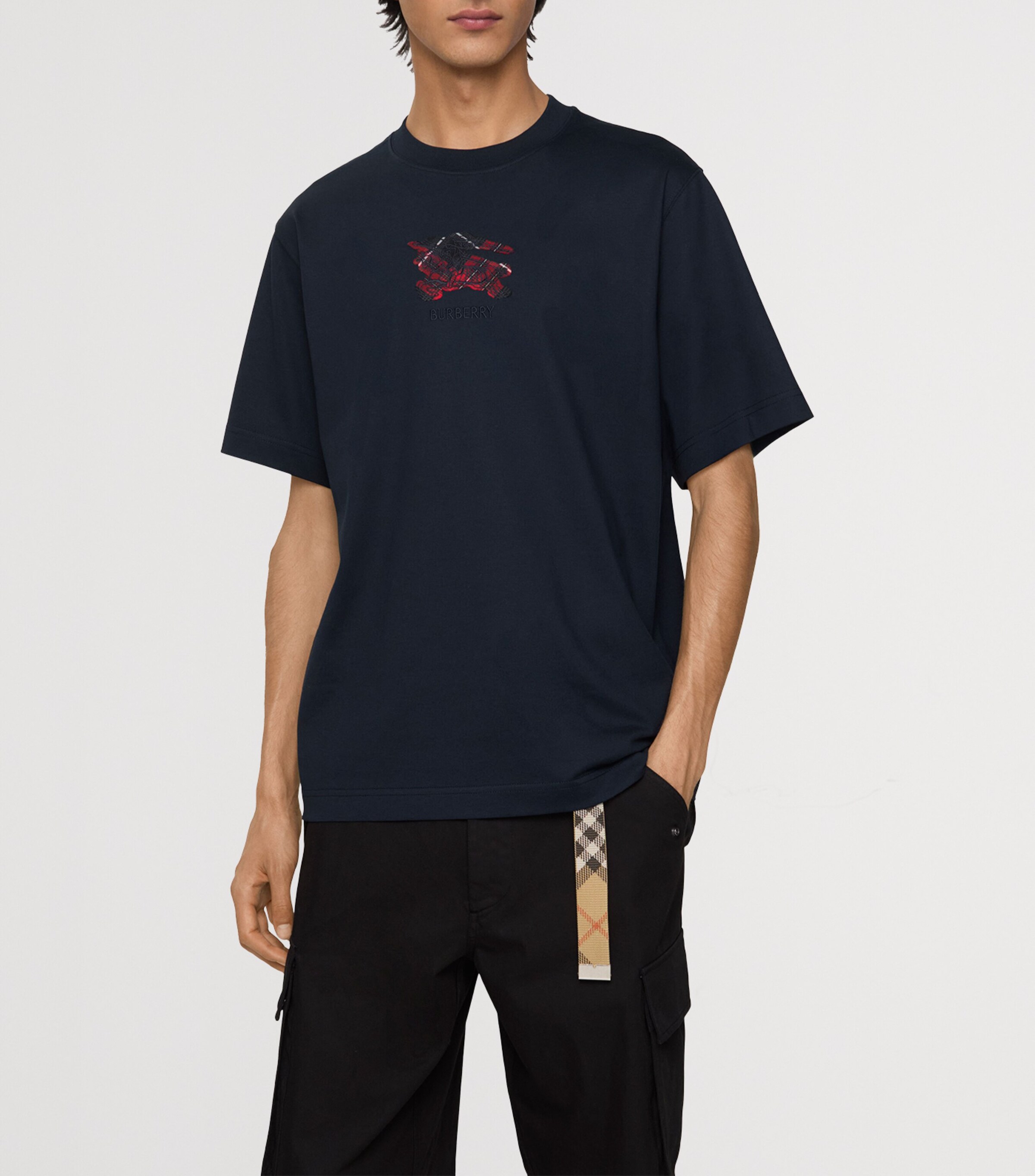 Cotton Check-EKD T-Shirt NAVY Image 2
